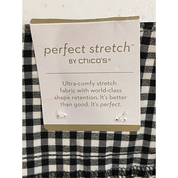 Chicos women’s capri black white checkered size 3 or XL. NWT - Picture 6 of 7